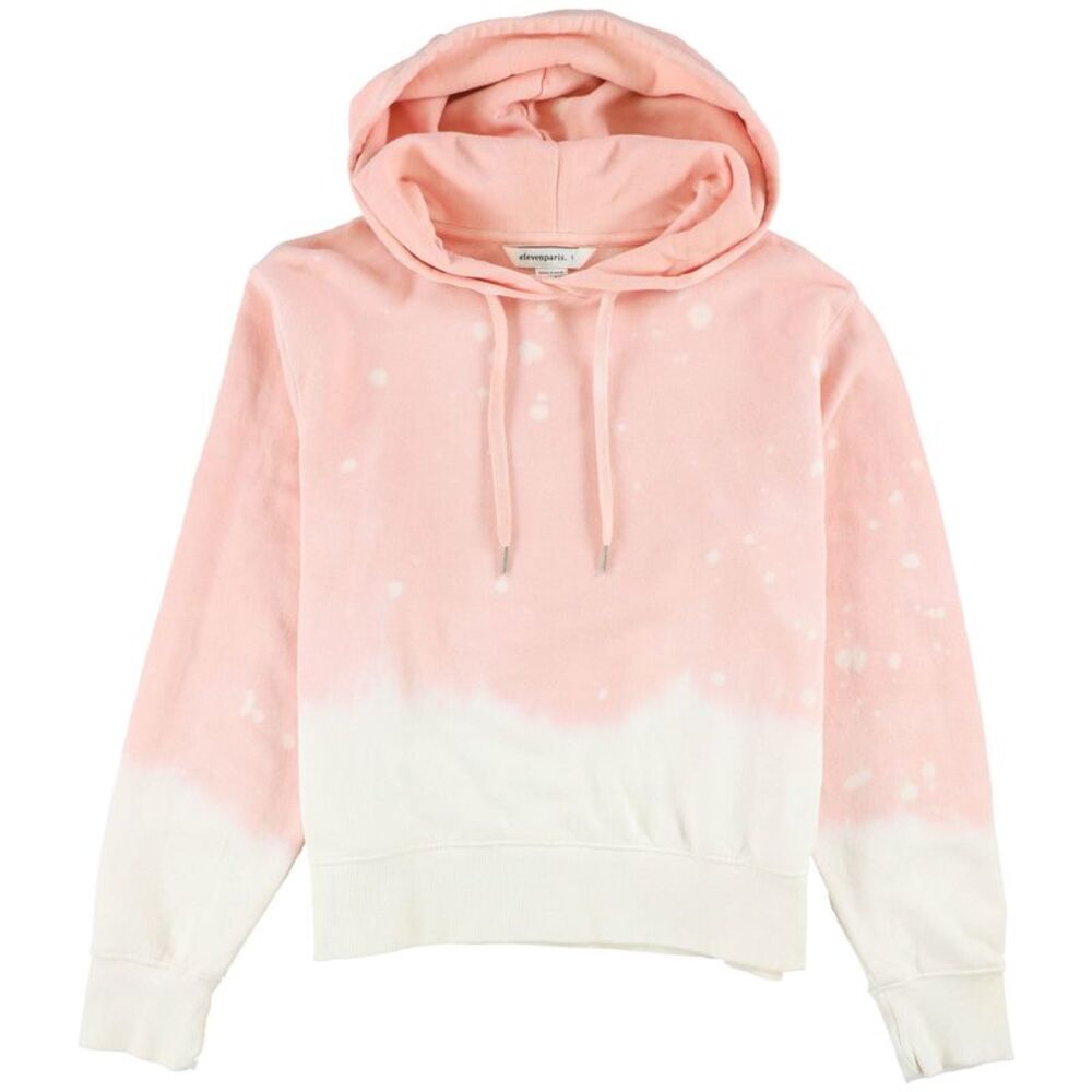 Elevenparis Womens Acid Wash Hoodie Sweatshirt, Pink, S, DM